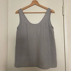 Not Perfect Linen Porto Tank in ice blue